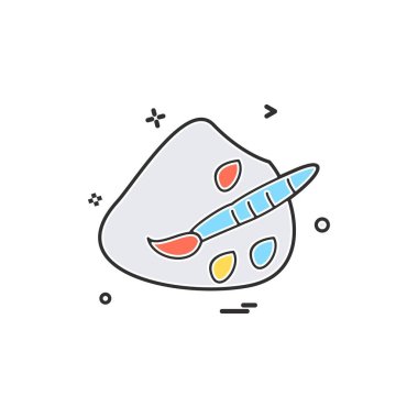 fırça renk boya simge vektör tasarımı