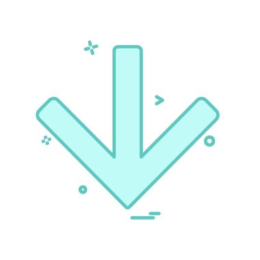 Aşağı ok simgesi tasarım vektörü