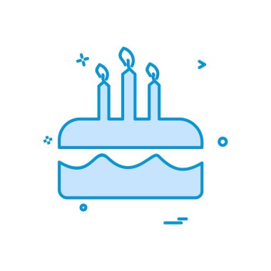 Pasta simgesi tasarım, renkli vektör çizim