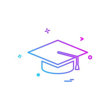 Üniversite eğitim mezuniyet kap şapka Üniversitesi simge vektör tasarımı