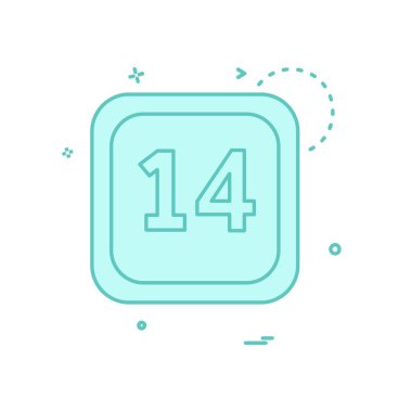 14 Tarih Takvimi simge tasarım vektörü