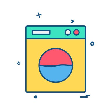 Çamaşır makinesi simgesi tasarım vektörü