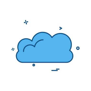 Bulut simgesi tasarım, renkli vektör çizim