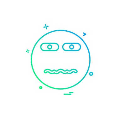 Emoji simgesi tasarım, renkli vektör çizim