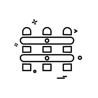 Duvar Sınırı simgesi tasarım vektörü