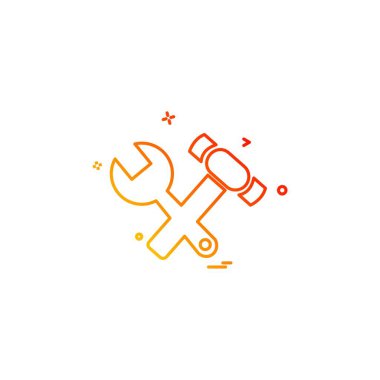 Donanım aracı simgesi tasarım, renkli vektör çizim 