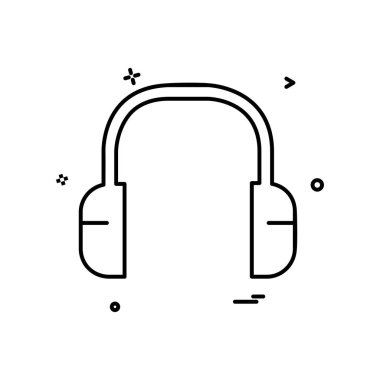 Kulaklık simge tasarlamak vektör
