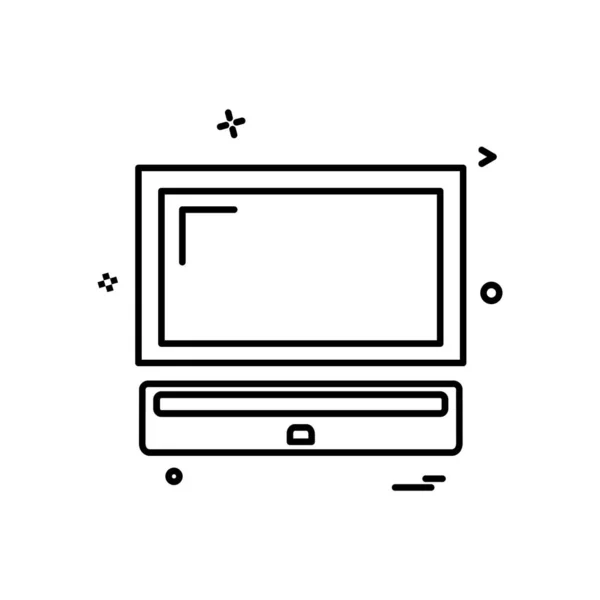 Icono Computadora Diseño Vector — Vector de stock