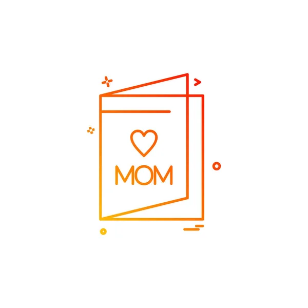 Día Madre Icono Tarjeta Vector Diseño — Vector de stock