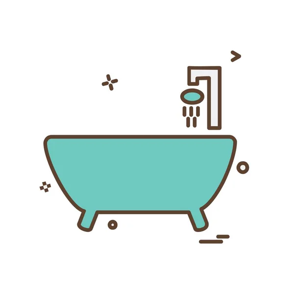 浴槽のアイコンデザインベクトル — ストックベクタ
