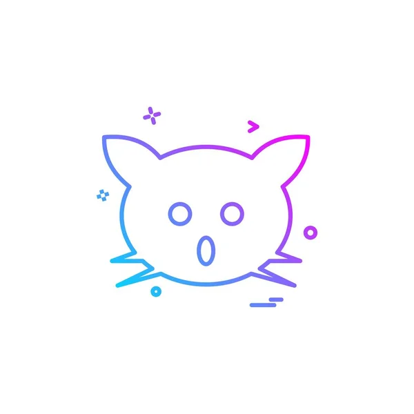 Γάτα Εικονίδιο Σχεδιασμός Πολύχρωμο Διανυσματικά Εικονογράφηση — Διανυσματικό Αρχείο