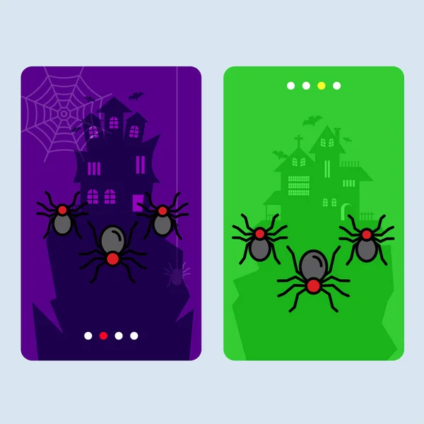 Design Convite Halloween Feliz Com Vetor Aranha —  Vetores de Stock