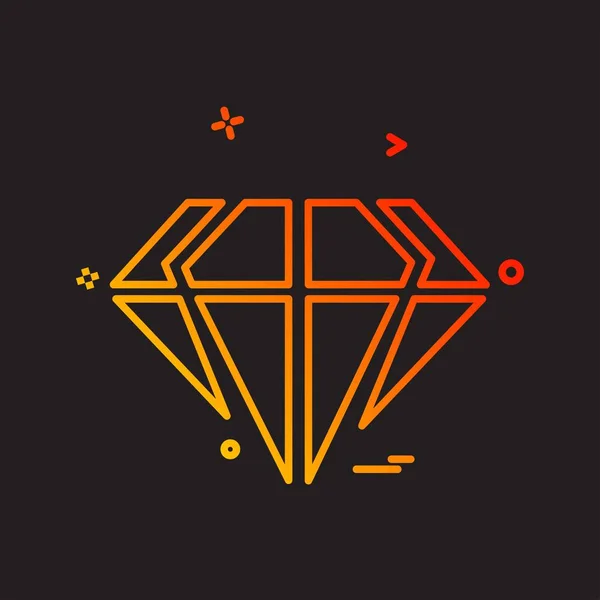 Icono Diamante Diseño Vector — Archivo Imágenes Vectoriales