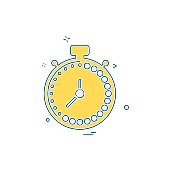 Reloj Icono Plano Vector Ilustración — Archivo Imágenes Vectoriales