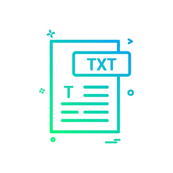 Txt Bestand Formaat Pictogram Vector Design — Stockvector