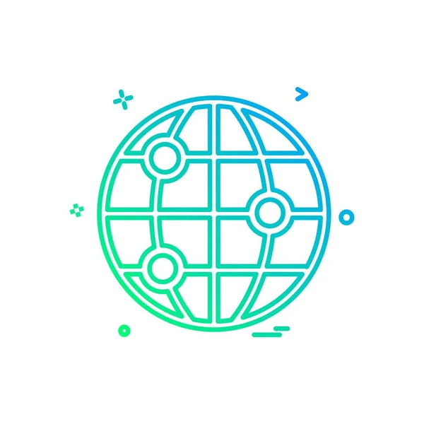 Globe Icon Design Vector Illustration — Stock Vector