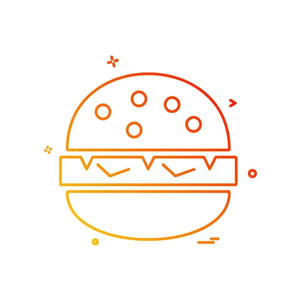 Burger Ikonra Design Vektor — Stock Vector
