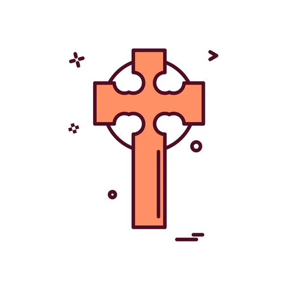 Vettore Disegno Icona Croce — Vettoriale Stock