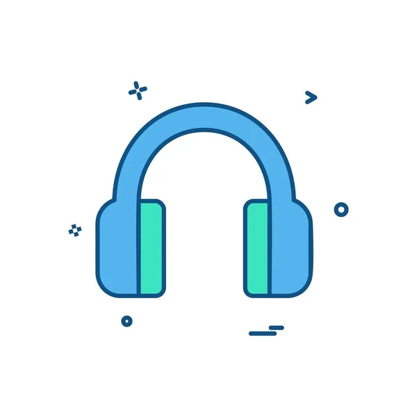 Headphone Icon Design Vector — Stock Vector