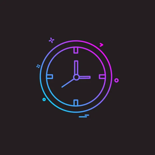 Saat Simgesi Tasarım Vektörü — Stok Vektör
