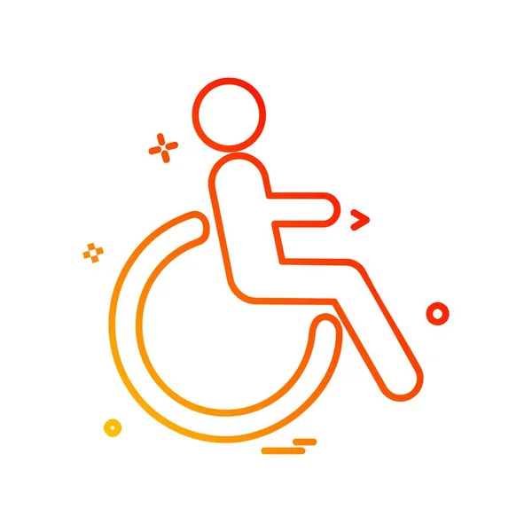 Handicapped Icon Design Vector — Stock Vector