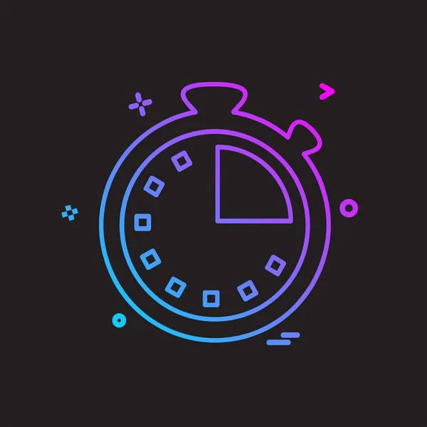 Reloj Icono Plano Vector Ilustración — Archivo Imágenes Vectoriales