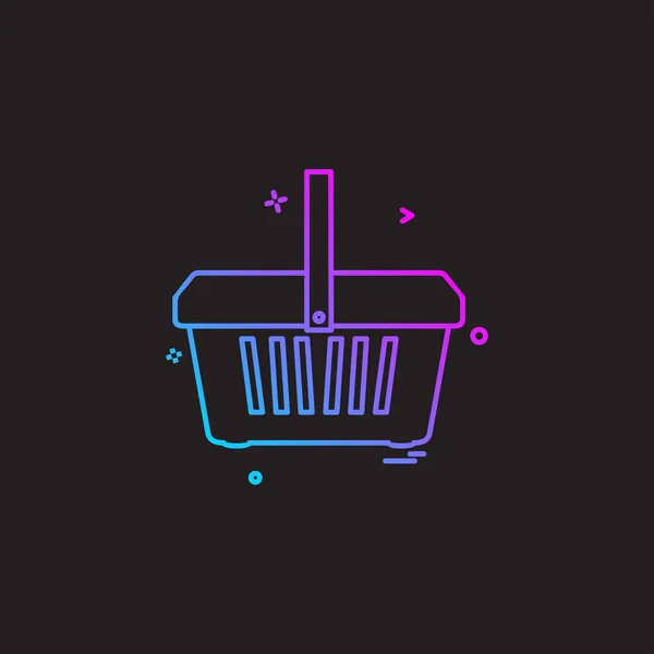 Cart Icon Design Colorful Vector Illustration — Stock Vector