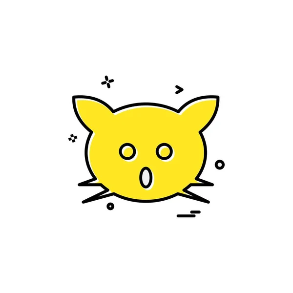 Kočka Ikonu Design Barevné Vektorové Ilustrace — Stockový vektor