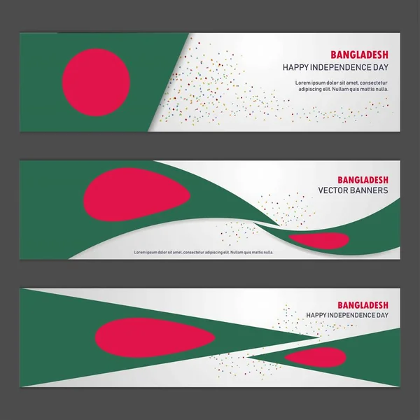 孟加拉国独立日抽象背景设计横幅和传单 明信片 庆典矢量插图 — 图库矢量图片