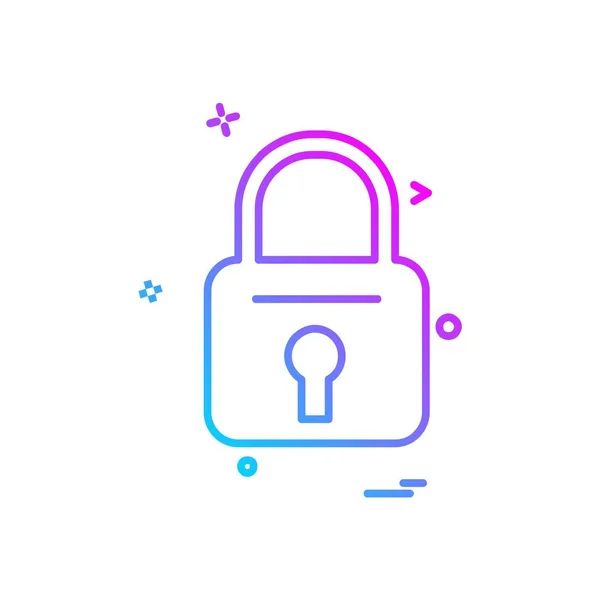 Lock Flat Icon Vector Illustration — Stock Vector