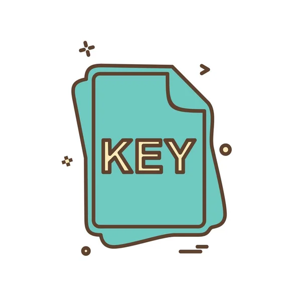 Key File Type Icon Design Vector — Stock Vector