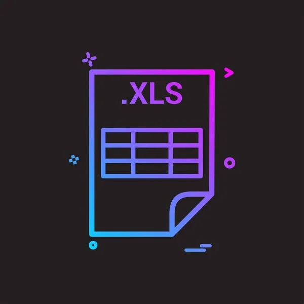 Xls アプリケーション ダウンロード ファイルのファイル形式のアイコン ベクトル デザイン — ストックベクタ