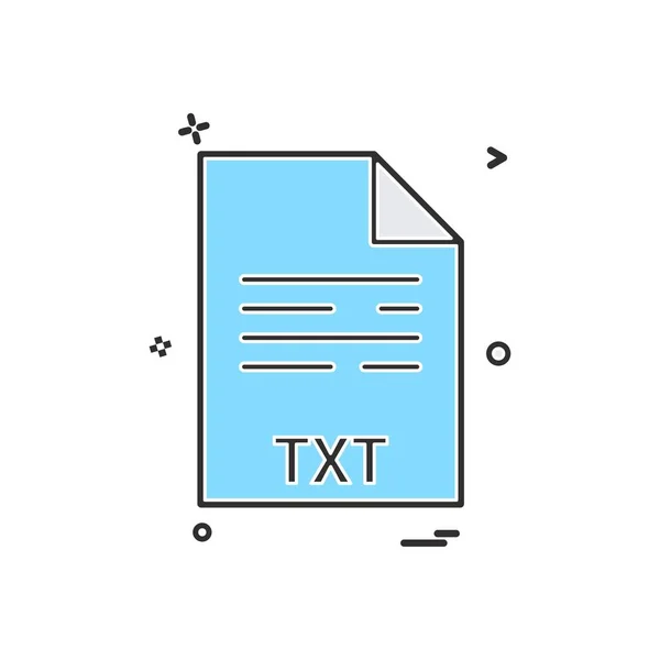 Txt File Con Estensione Formato File Icon Vector Design — Vettoriale Stock