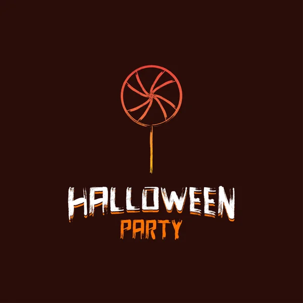 Halloween Party Design Mit Dunkelbraunem Hintergrund Vektor — Stockvektor