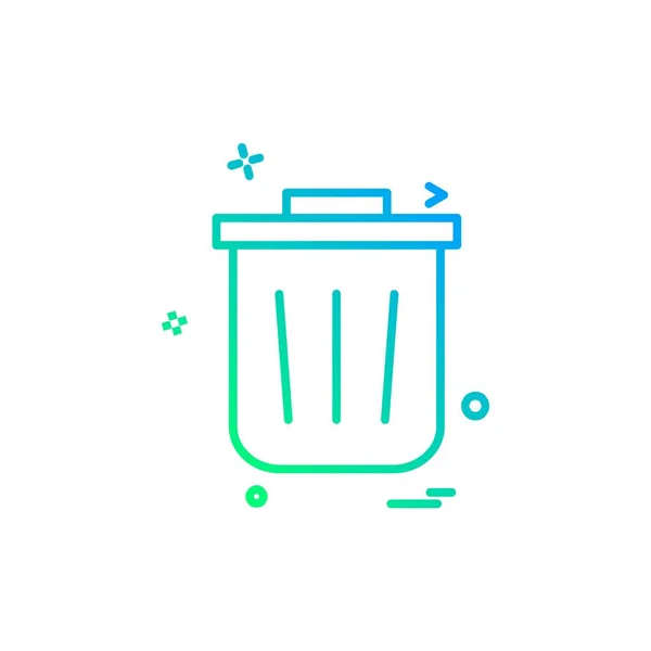 Trash Icon Design Bunte Vektorillustration — Stockvektor