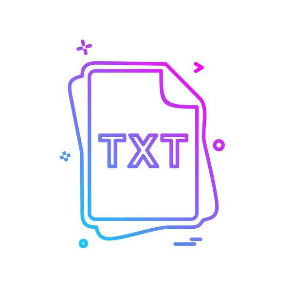 Txt Dosya Tipi Simge Tasarım Vektörü — Stok Vektör