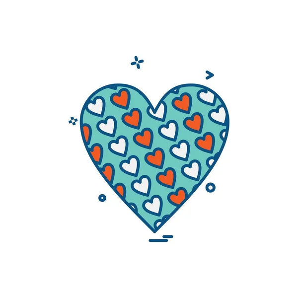 Kalp Simgesi Tasarım Sevgililer Günü Için Vektör Çizim — Stok Vektör