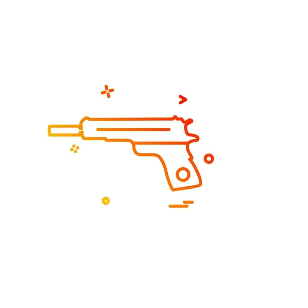 Pistola Icono Plano Vector Ilustración — Vector de stock