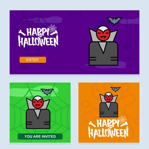 Feliz Halloween Fiesta Invitación Diseño Con Fantasma Vector Colorido Ilustración — Vector de stock