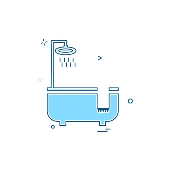 Bathtub Icon Design Vector — Stock Vector