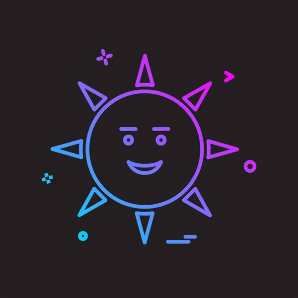 Sol Icono Diseño Vector — Vector de stock