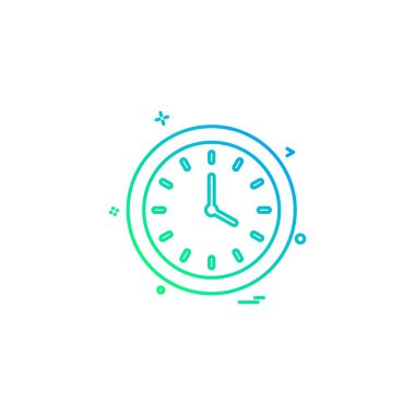 saat düz ikon vektör illüstrasyonu 