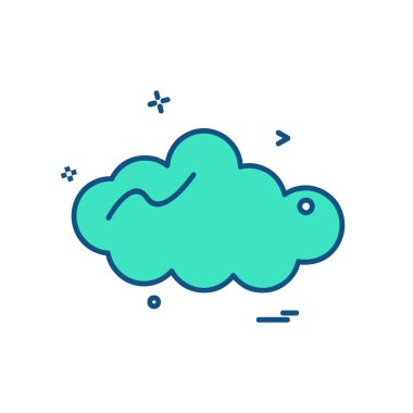 Bulut simgesi tasarım, renkli vektör çizim