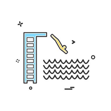 Yüzme simgesi tasarım vektörü