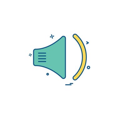 Hoparlör simgesi tasarım, renkli vektör çizim 