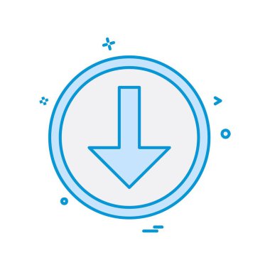 Aşağı ok simgesi tasarım vektörü