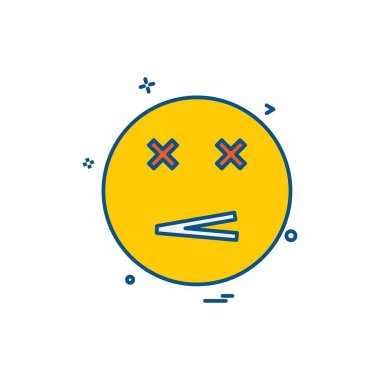 Emoji simgesi tasarım, renkli vektör çizim