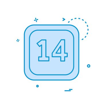 14 Tarih Takvimi simge tasarım vektörü