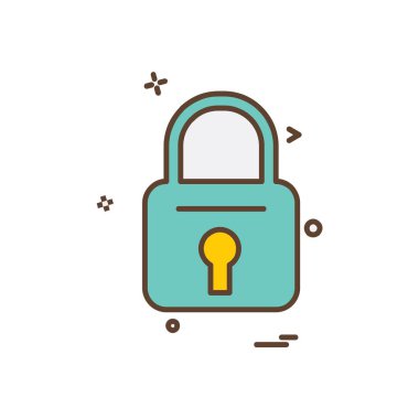 kilit düz simge vektör çizim 