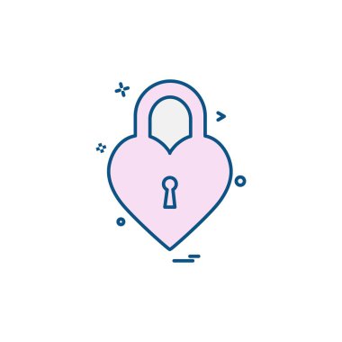 Sevgililer günü simgesi tasarım, renkli vektör çizim